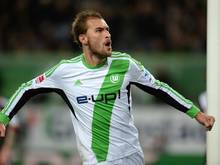 Wolfsburgs Stürmer Bas Dost hat Probleme am Hüftbeuger