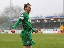 Marcel Reichwein bejubelt seinen Treffer für Münster